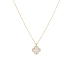 Lucent Charm Kette | Vergoldete Edelstahl Halskette mit Kleeblatt Anhänger